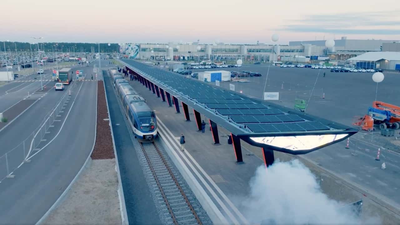 Diesel-Powered Train Shuttle Opens at Tesla’s Giga Berlin