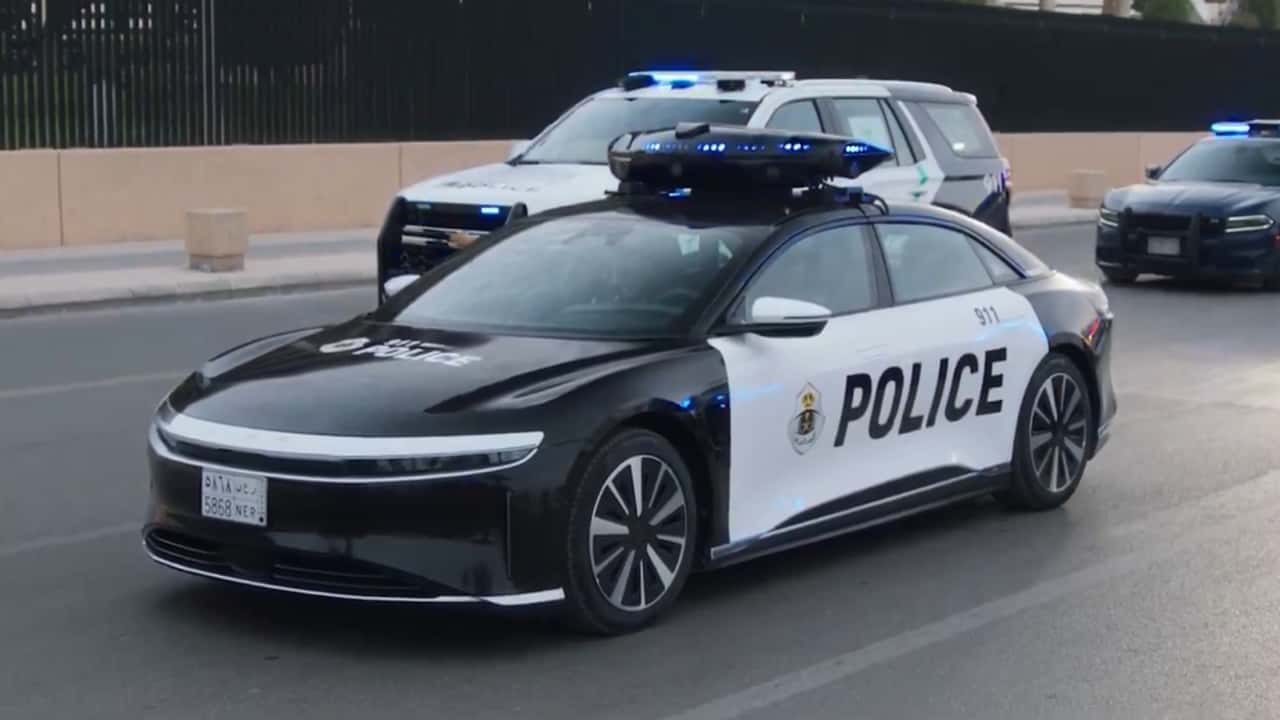 Saudi Arabia Gives the Lucid Air EV a Police Cruiser Transformation